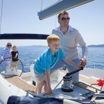 Croatia, Zadar, Family on sailboat
