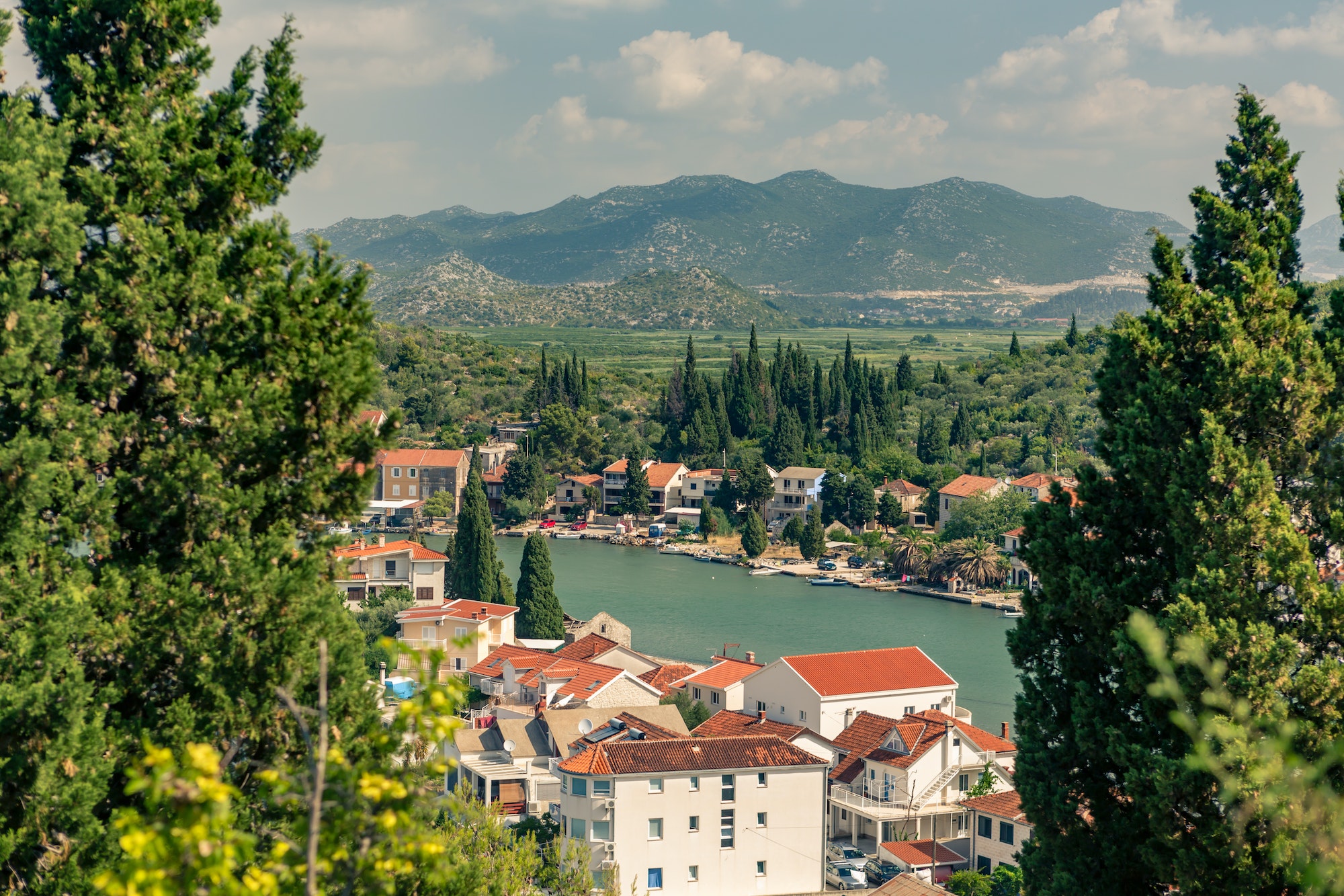 Inspirational beautiful town and mountains in Croatia